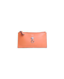 Fendi Card Holder Pouch, Leather, Orange/Multi, 8M0388-6GN, D/B